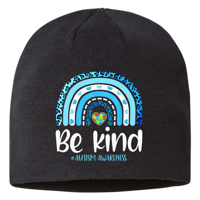 Be Kind Autism Awareness  Leopard Rainbow Sustainable Beanie