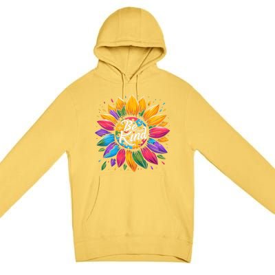 Be Kind Autism Awareness Gift Sunflower Meaningful Gift Premium Pullover Hoodie