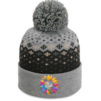 Be Kind Autism Awareness Gift Sunflower Meaningful Gift The Baniff Cuffed Pom Beanie