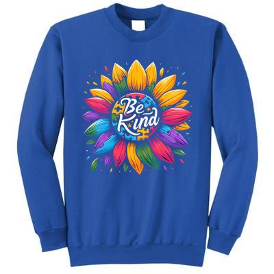 Be Kind Autism Awareness Gift Sunflower Meaningful Gift Sweatshirt