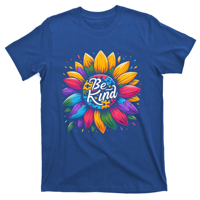 Be Kind Autism Awareness Gift Sunflower Meaningful Gift T-Shirt