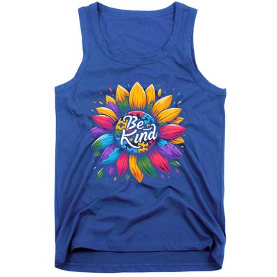 Be Kind Autism Awareness Gift Sunflower Meaningful Gift Tank Top