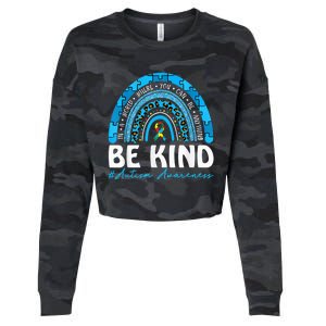 Be Kind Autism Awareness Wo Toddlers girl kid Cropped Pullover Crew