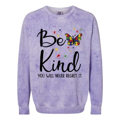 Be Kind Autism Teacher Inclusion Diversity Choose Kindness Gift Colorblast Crewneck Sweatshirt