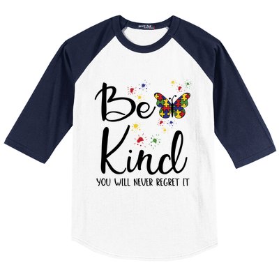 Be Kind Autism Teacher Inclusion Diversity Choose Kindness Gift Baseball Sleeve Shirt