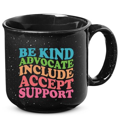 Be Kind Advocate Include Accept Support Autism Awareness 15oz Campfire Ceramic Mug