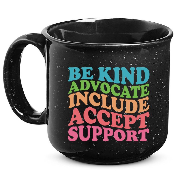 Be Kind Advocate Include Accept Support Autism Awareness 15oz Campfire Ceramic Mug