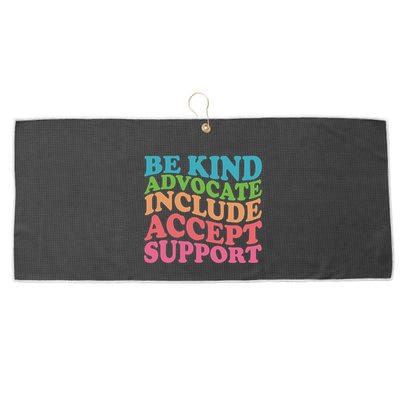 Be Kind Advocate Include Accept Support Autism Awareness Large Microfiber Waffle Golf Towel