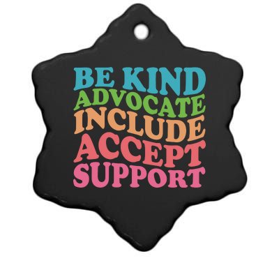 Be Kind Advocate Include Accept Support Autism Awareness Ceramic Star Ornament