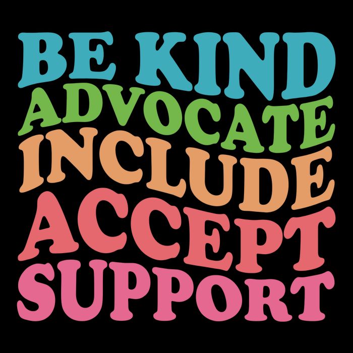 Be Kind Advocate Include Accept Support Autism Awareness Full Zip Hoodie