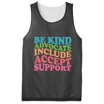 Be Kind Advocate Include Accept Support Autism Awareness Mesh Reversible Basketball Jersey Tank