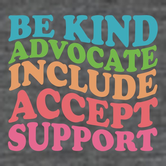Be Kind Advocate Include Accept Support Autism Awareness Mousepad