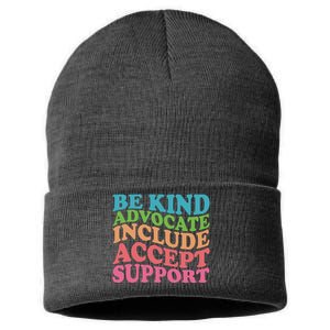 Be Kind Advocate Include Accept Support Autism Awareness Sustainable Knit Beanie