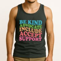 Be Kind Advocate Include Accept Support Autism Awareness Tank Top