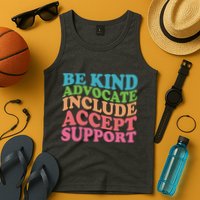 Be Kind Advocate Include Accept Support Autism Awareness Tank Top