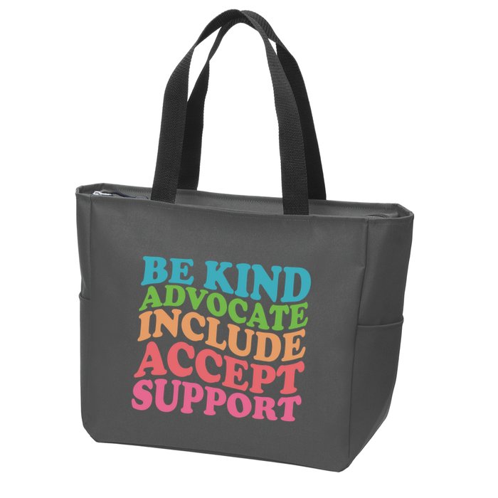 Be Kind Advocate Include Accept Support Autism Awareness Zip Tote Bag