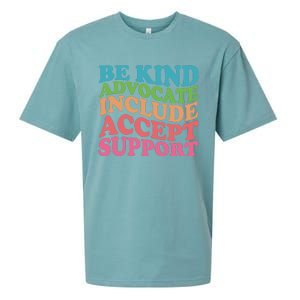 Be Kind Advocate Include Accept Support Autism Awareness Sueded Cloud Jersey T-Shirt