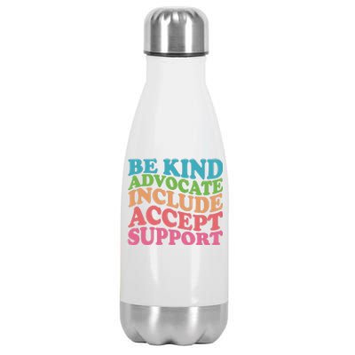 Be Kind Advocate Include Accept Support Autism Awareness Stainless Steel Insulated Water Bottle