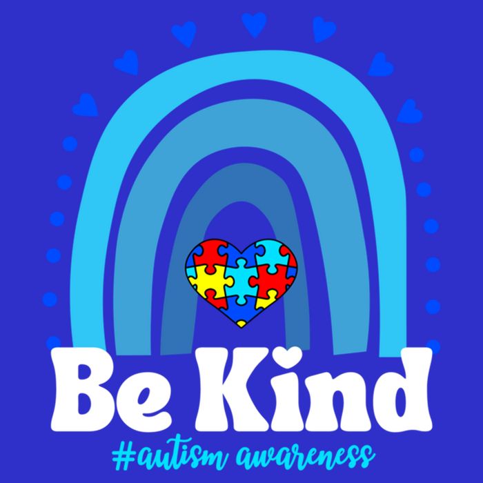 Be Kind Autism Awareness Rainbow Puzzle Heart Family Support Gift 16 in Basic Backpack