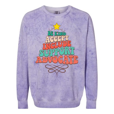 Be Kind Accept Include Support Christmas Special Education Colorblast Crewneck Sweatshirt