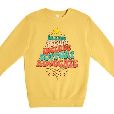 Be Kind Accept Include Support Christmas Special Education Premium Crewneck Sweatshirt