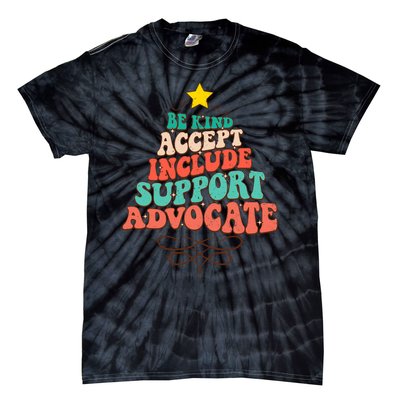 Be Kind Accept Include Support Christmas Special Education Tie-Dye T-Shirt