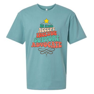 Be Kind Accept Include Support Christmas Special Education Sueded Cloud Jersey T-Shirt