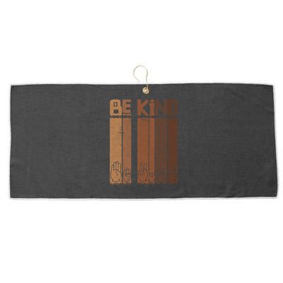 Be Kind Asl Sign Language Racial Equality Teachers Melanin Great Gift Large Microfiber Waffle Golf Towel