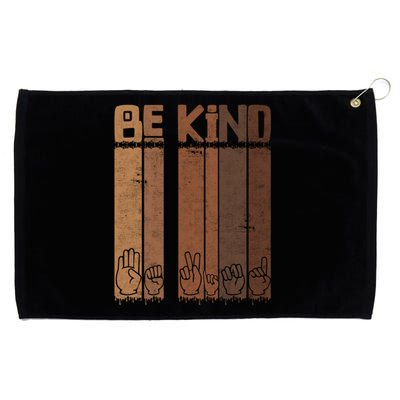 Be Kind Asl Sign Language Racial Equality Teachers Melanin Great Gift Grommeted Golf Towel