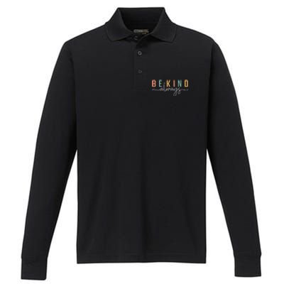 Be Kind Always Women Letter Print Inspirational Performance Long Sleeve Polo