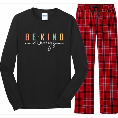 Be Kind Always Women Letter Print Inspirational Long Sleeve Pajama Set