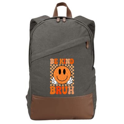 Be Kind Bruh Anti Bullying Smile Face Cotton Canvas Backpack