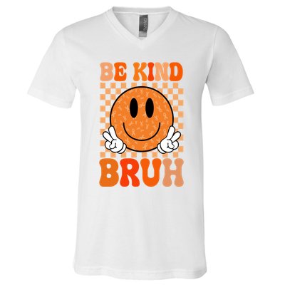 Be Kind Bruh Anti Bullying Smile Face V-Neck T-Shirt