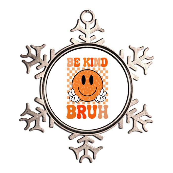 Be Kind Bruh Anti Bullying Smile Face Metallic Star Ornament