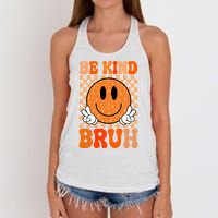 Be Kind Bruh Anti Bullying Smile Face Women's Knotted Racerback Tank