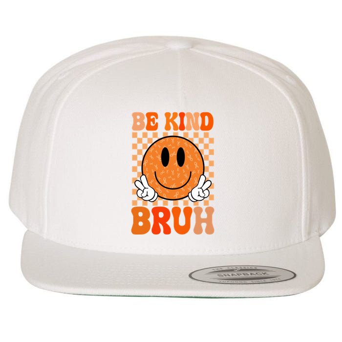 Be Kind Bruh Anti Bullying Smile Face Wool Snapback Cap