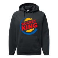 Bucket King Basketball Player Hoops Culture Funny Performance Fleece Hoodie