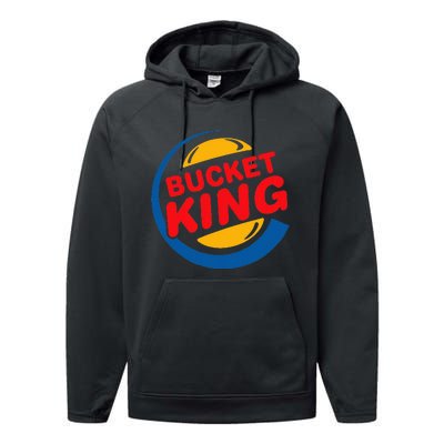 Bucket King Basketball Player Hoops Culture Funny Performance Fleece Hoodie