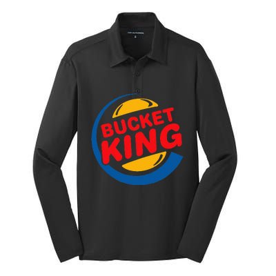 Bucket King Basketball Player Hoops Culture Funny Silk Touch Performance Long Sleeve Polo