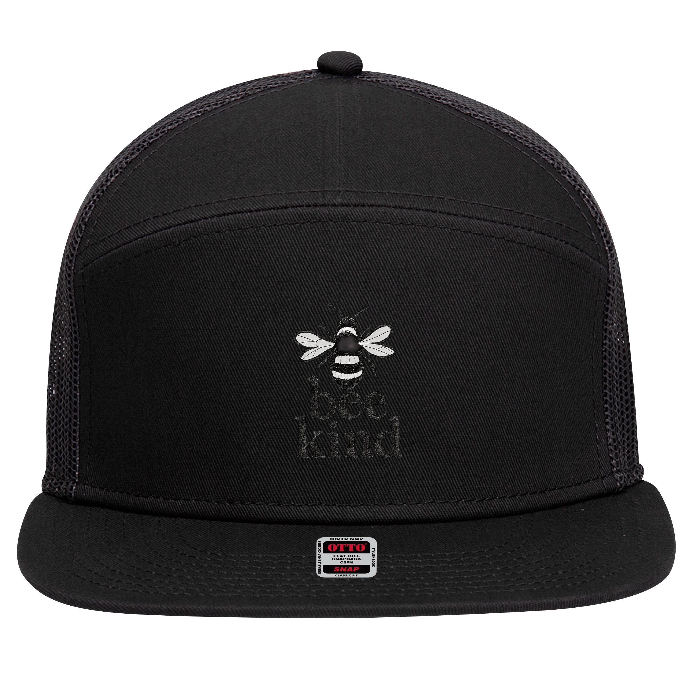 Bee Kind 7 Panel Mesh Trucker Snapback Hat
