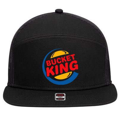 Bucket King Basketball Player Hoops Culture 7 Panel Mesh Trucker Snapback Hat