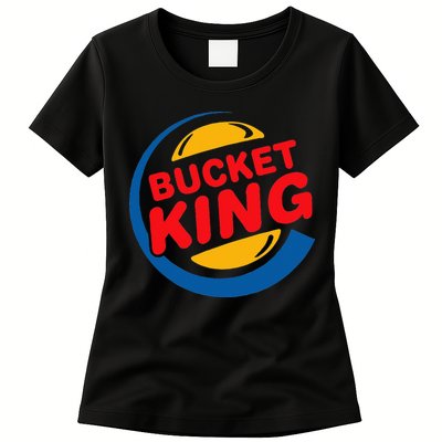 Bucket King Basketball Player Hoops Culture Funny Womens T-Shirt