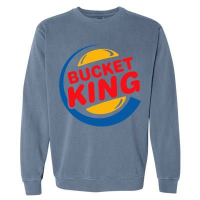 Bucket King Basketball Player Hoops Culture Funny Garment-Dyed Sweatshirt