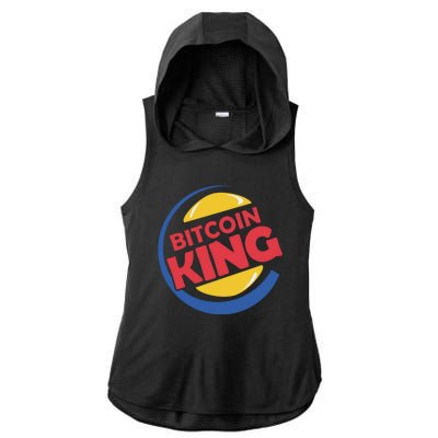 Bitcoin King Ladies PosiCharge Tri-Blend Wicking Draft Hoodie Tank