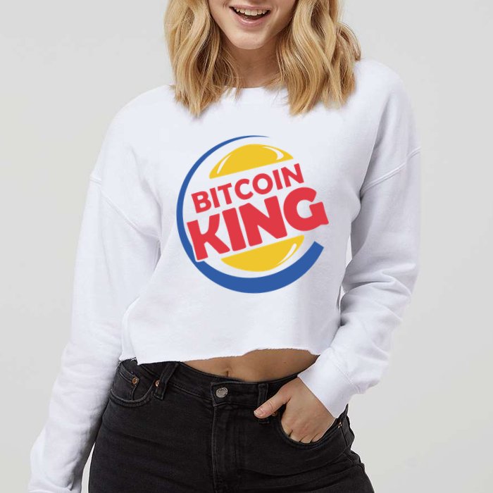 Bitcoin King Cropped Pullover Crew