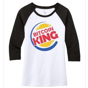 Bitcoin King Women's Tri-Blend 3/4-Sleeve Raglan Shirt