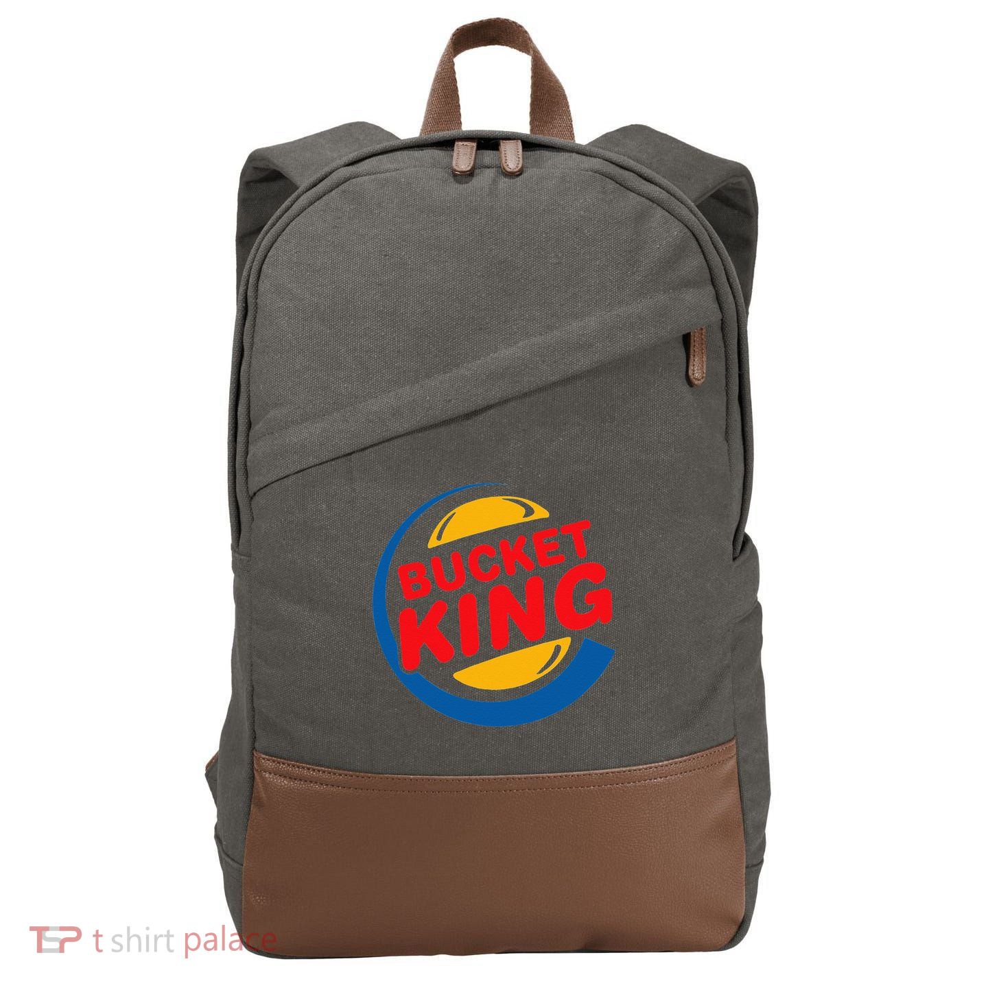 Bucket King Basketball Player Hoops Culture Funny Cotton Canvas Backpack