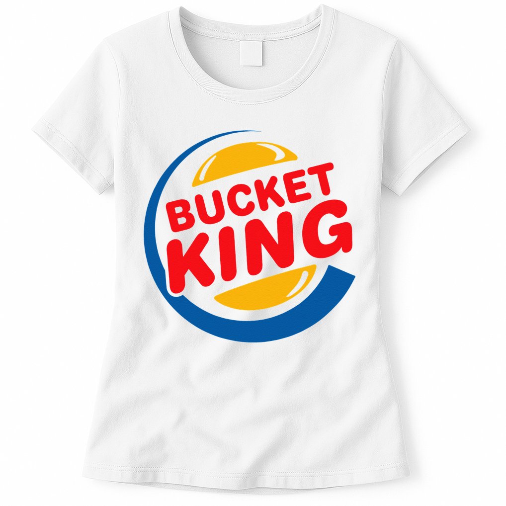 Bucket King Basketball Player Hoops Culture Funny Womens T-Shirt