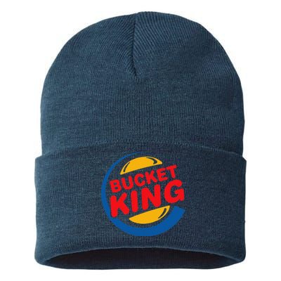 Bucket King Basketball Player Hoops Culture Funny Sustainable Knit Beanie