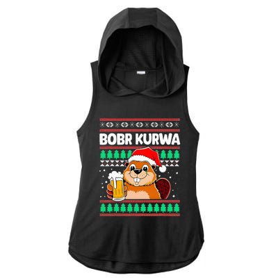 Bobr Kurwa Bober X Xmas Christmas Beer Kurwa Bober Xmas Beer Ladies PosiCharge Tri-Blend Wicking Draft Hoodie Tank